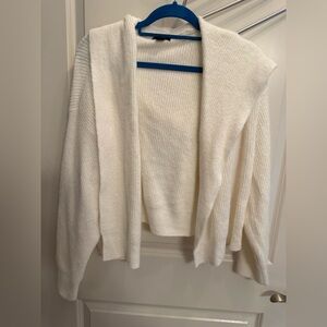 Halogen Cream Open-Front Knit Cardigan